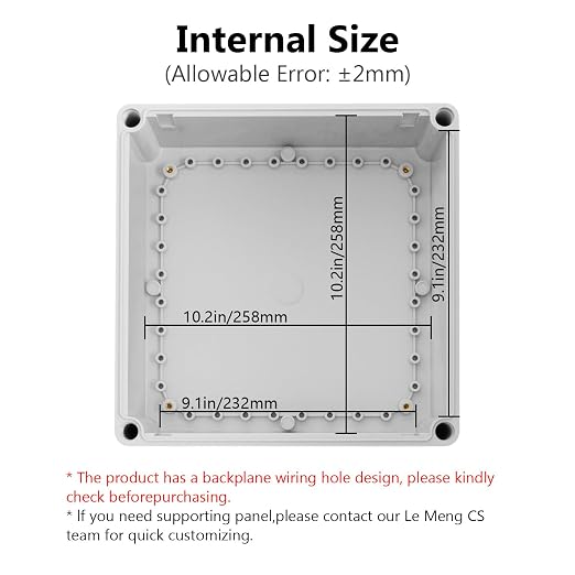 LeMotech Waterproof Dustproof IP67 Junction Box DIY Case Enclosure Gray 11 x 11 - Image 3