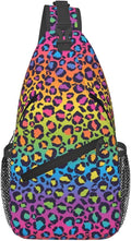 Rainbow Leopard Print Crossbody Sling Bags by Unknown