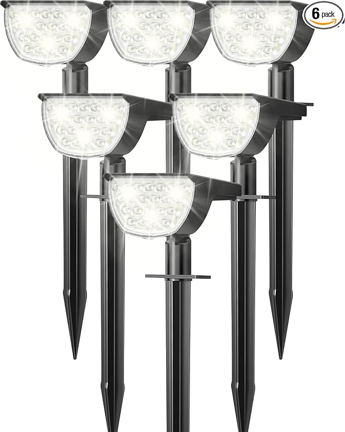 GKGG Solar Lights Outdoor Waterproof IP65, Solar Powered 76 LED 3 Lighting by GKGG