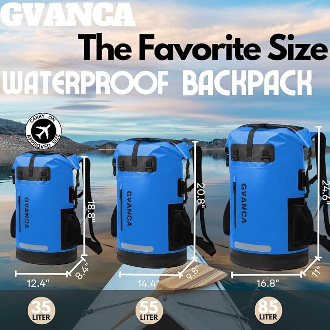 Waterproof Roll Top Kayak Dry Backpack, Floating Outdoor Dry Sack Boating - Image 4