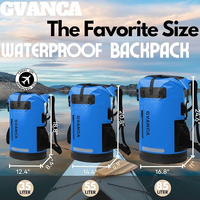 Waterproof Roll Top Kayak Backpack, Floating Outdoor Dry Sack Boating Sailing - Image 4