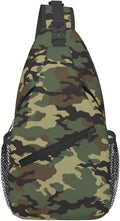Camo Crossbody Sling Bags for Men Classic Green Brown Black Colors Camouflage by Unknown
