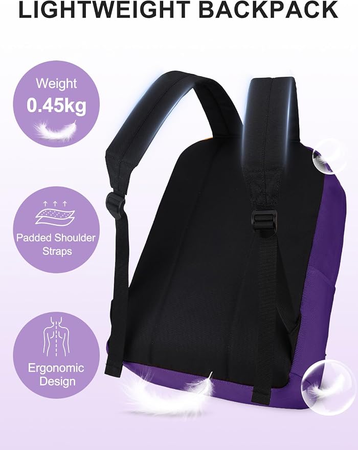 VASCHY Lightweight Backpack for School, Classic Basic Water Resistant Casual - Image 5