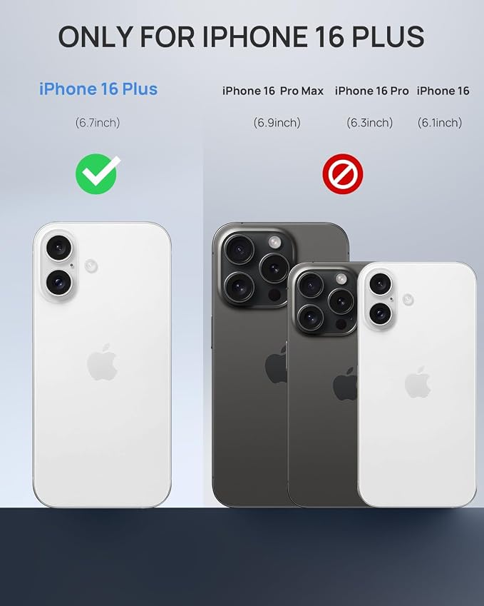 Lanhiem Magnetic for iPhone 16 Plus Waterproof Case, Built-in Privacy Screen - Image 9