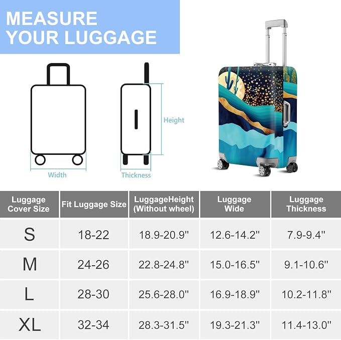 ANNA QUEEN Boho Night Desert Travel Luggage Cover -Stretchable Airplane - Image 7