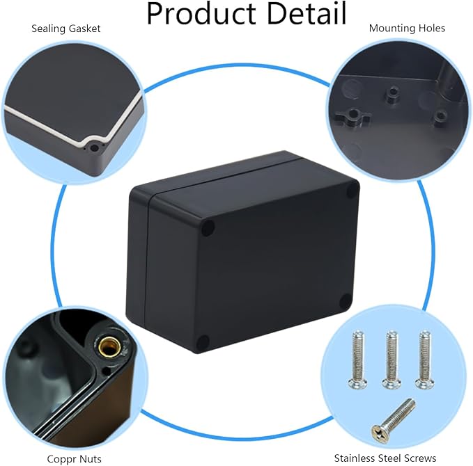 2 Pack Project Box Waterproof Plastic Junction Box ABS IP65 Electronic Project - Image 5