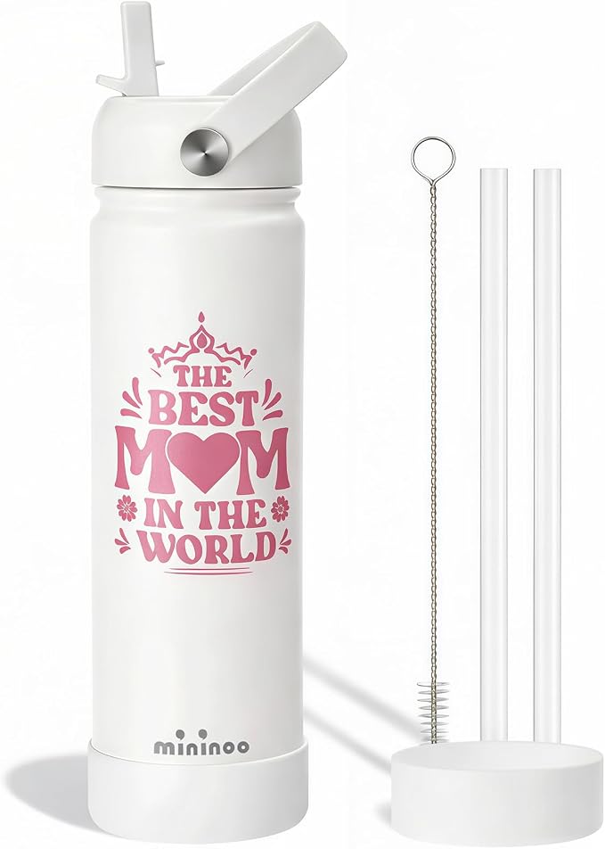 mininoo Mothers Day Gifts for Mom, 24 oz Insulated Stainless Steel Water Bottle by mininoo
