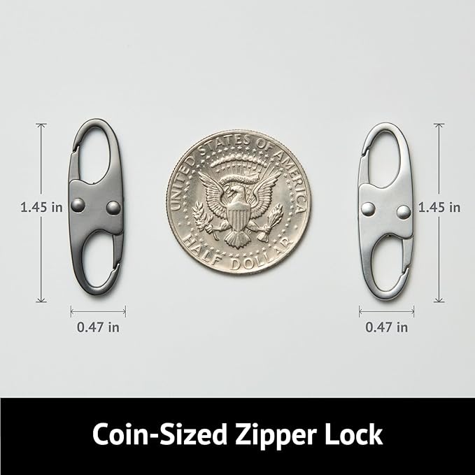 zelin Zipper Clips Anti Theft, Double Opening S Carabiner Theft Deterrent - Image 2