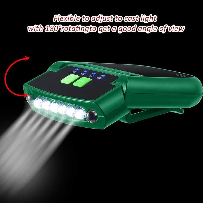 Mudder LED Clip on Cap Lights USB Rechargeable Cap Flashlight Clip Waterproof - Image 4