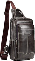 Leather Sling Bag Backpack Daypack Handbag by Hebetag
