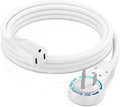 Maximm Extension Cord 5 Feet White Flat Plug, 360° Rotating Short Power Cord by MaximmCable