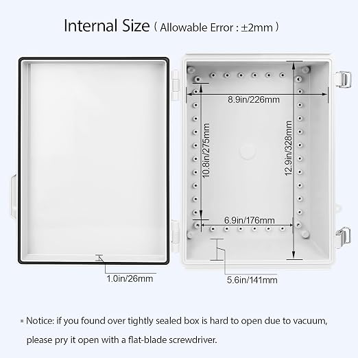 LeMotech Electrical Box, IP67 Waterproof Hinged Cover Stainless Steel Latch - Image 5