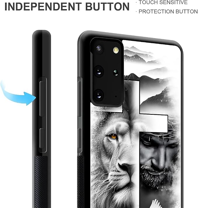 for Samsung Galaxy S20 Plus Case, Lion Cross Jesus Christ Dove Pattern Graphic - Image 6