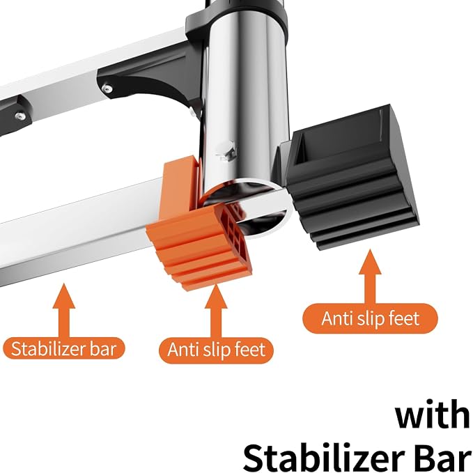 Telescoping Ladder, with Stable Hook and stabilizer barand, 13.5FT Extension - Image 5