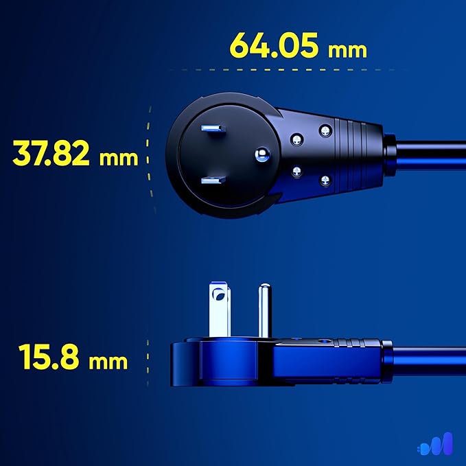 Maximm Cable 4 Feet 360° Rotating Flat Plug Extension Cord/Wire, 3 Prong - Image 4