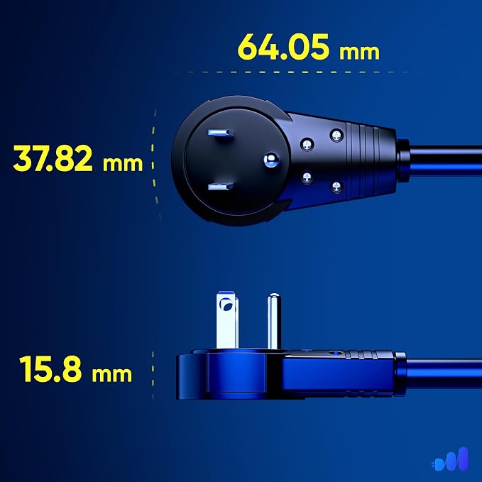 Maximm Cable 1 Foot 360° Rotating Flat Plug Extension Cord/Wire, 3 Prong - Image 4