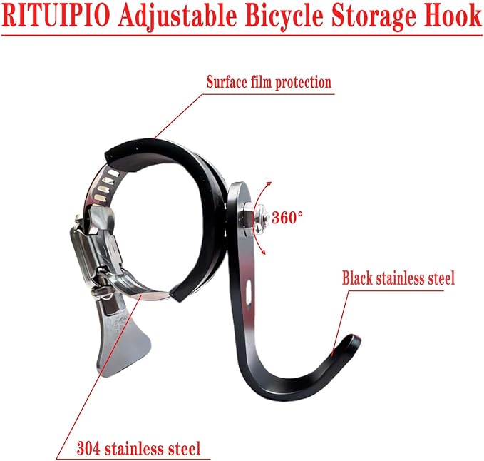 Adjustable Handlebar Hook Mount, Universal Pole Storage Hook - Image 2