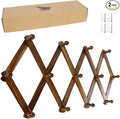 AMAPON Accordion Style Expandable Wall Wooden Coat Rack 13 Hooks Hang Hats by AMAPON