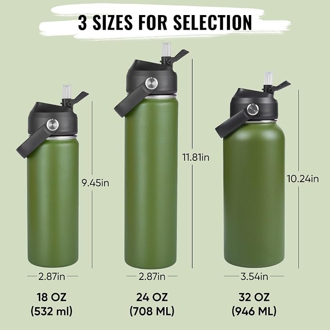 Fijinhom 32oz Insulated Stainless Steel Water Bottle, Wide Mouth Double Wall - Image 2