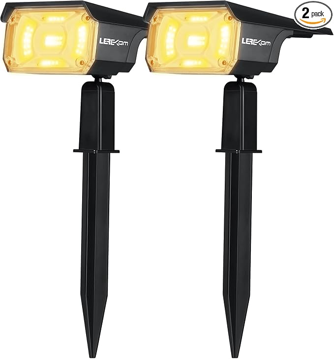 LEREKAM 40 LEDs Spotlights, IP65 Waterproof Solar Powered Landscape Spotlights by LEREKAM