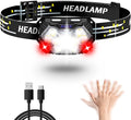 9 LED Headlamp Rechargeable 1 Pack, 2000 Lumens Super Bright Head Lamp by PLUSINTO
