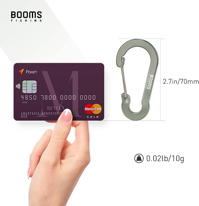 Booms Fishing CC5 Multi-Use Carabiner Clips, 10 Pack 2.7" Small Caribeener Clips - Image 7