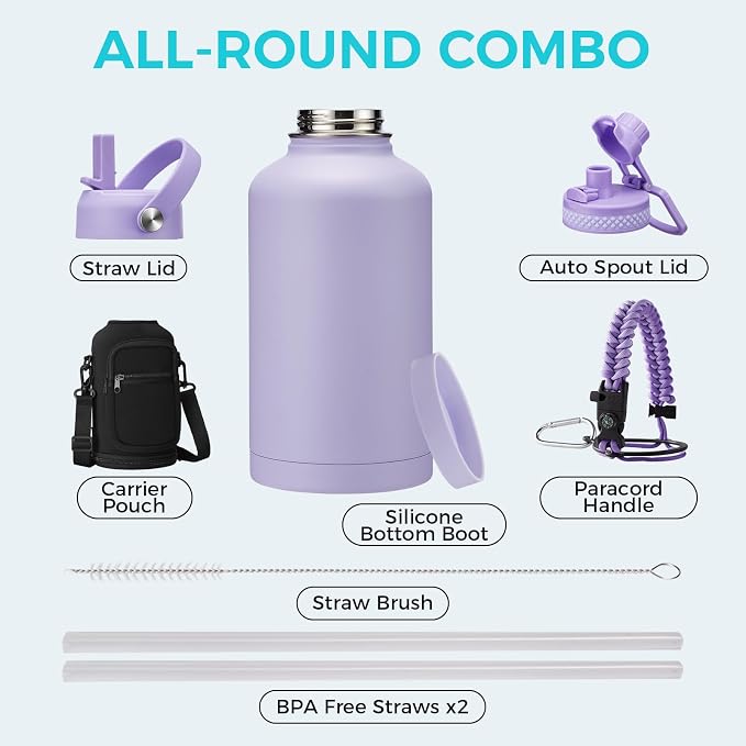 Half Gallon Water Bottle with Straw - Image 2
