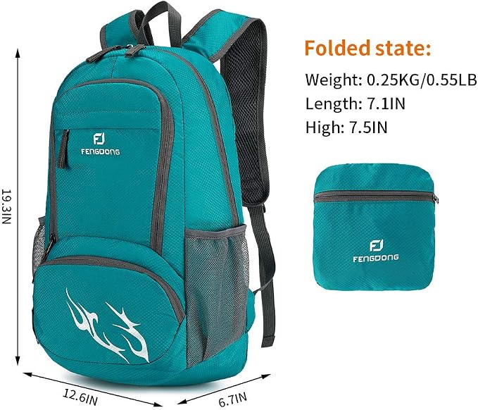 FENGDONG 35L Lightweight Foldable Waterproof Packable Travel Small Hiking - Image 2