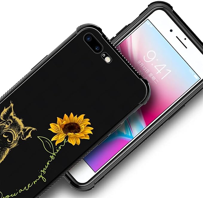 for iPhone 7/8 Case, Pig Sunflower Yellow Sunshine Pattern Made of Soft - Image 4