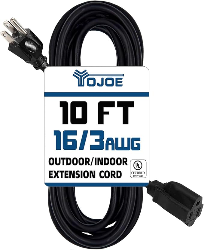YOJOE Indoor Outdoor Extension Cord, 3 Prong 13A Weatherproof Power Cord by YOJOE