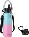 KXIAOCHEN Insulated Water Bottle, Stainless Steel Water Bottle, 2 Lids by KXIAOCHEN