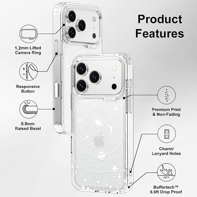 MOSNOVO for iPhone 17 Pro Case | Military Grade 6.6ft Drop Tested | Camera - Image 7