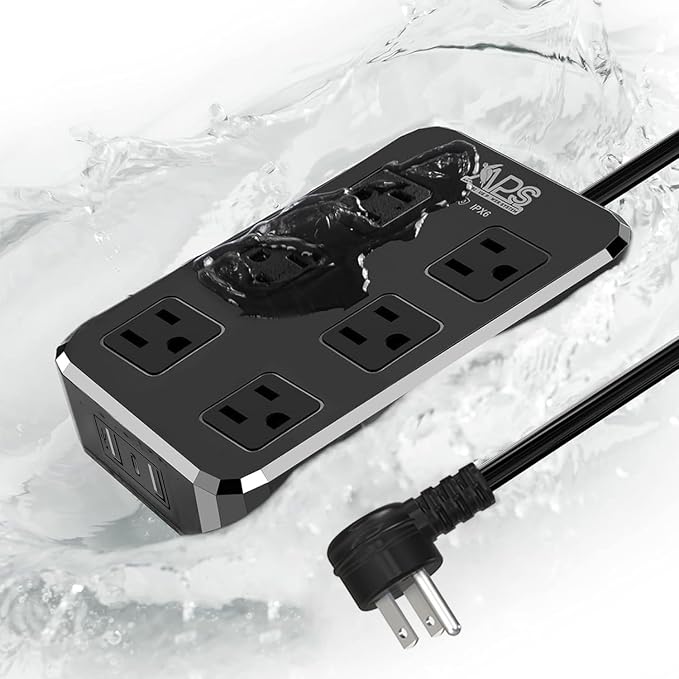IPX6 Outdoor Power Strip Weatherproof, Waterproof Surge Protector by QIYUANAmphibiousPowerSystem