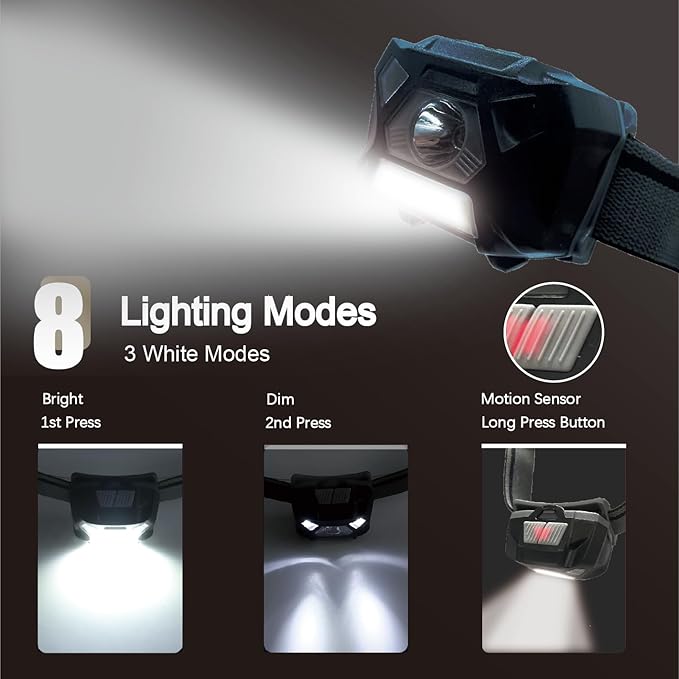 KunHe 2 Pack Red Light Headlamp Red White Light Suitable - Image 4