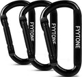 Black Steel Heavy Duty Carabiner Clip, 880 lbs 3" Carabiners D Ring Spring Snap by FYYTONE