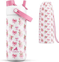 18 oz Insulated Girls Water Bottle: Spill-Proof, Stainless Steel Cup by POWCAN