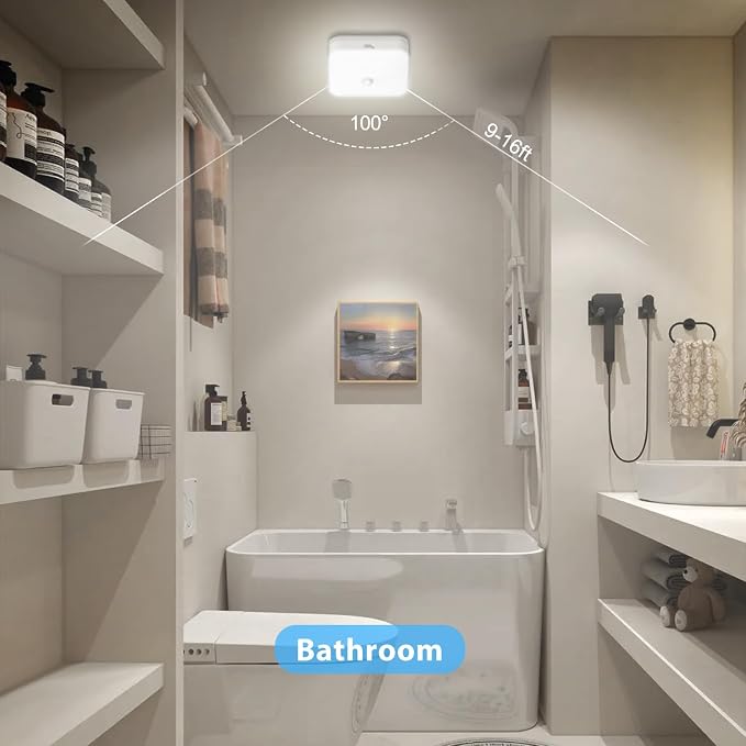 Rechargeable Motion Sensor Ceiling Light, Rechargeable Battery Operated Closet - Image 4
