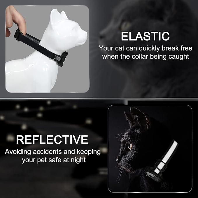 Reflective AirTag Cat Collar, Integrated Cat Tracker Collar - Image 2