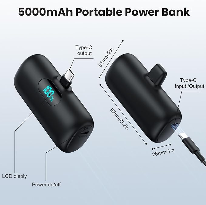 Small Portable Charger for iPhone 17/16/15 Series, 5000mAh 3A PD USB C Power - Image 7
