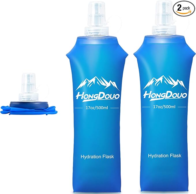 2 Packs Soft Flask, 17oz/500ml TPU Collapsible Soft Water Bottle by Unknown