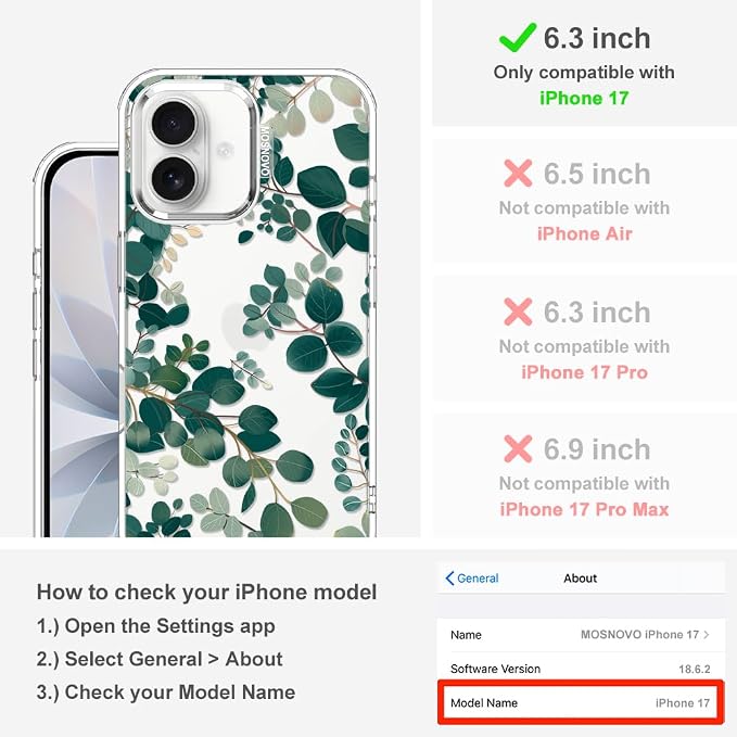 MOSNOVO for iPhone 17 Case | Military Grade 6.6ft Drop Tested | Camera Control - Image 2