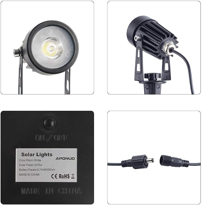 APONUO Metal Solar Spot Lights Outdoor - Image 5