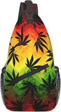 Marijuana Leaves Sling Bag For Women Men Fashion Print Backpack Crossbody by Unknown