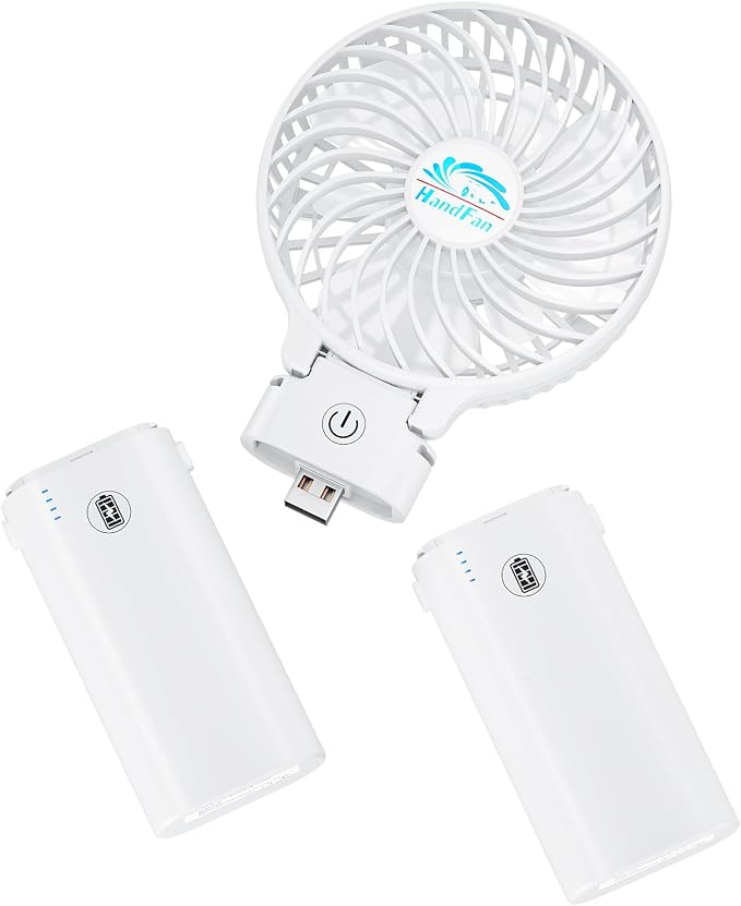 HandFan 10400mAh Portable Hand held Fan, 40Hrs Long-Lasted Hand Fan Rechargeable by HandFan