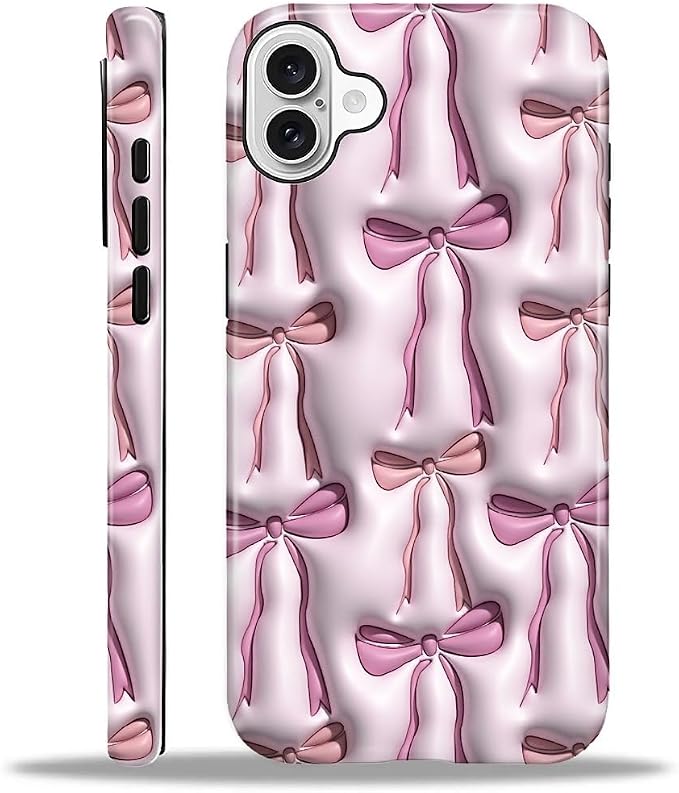 for iPhone 16 Case, HL2 Abstract Ribbons Bows Hybrid 2 Layer Hard Shell by Unknown