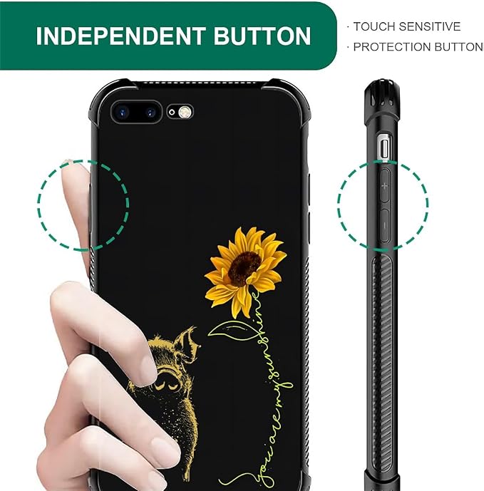 for iPhone 7/8 Case, Pig Sunflower Yellow Sunshine Pattern Made of Soft - Image 5
