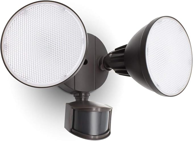 LUTEC 3200 Lumen 32W LED Motion Activated Integrated Dual-Head Flood Light by LUTEC