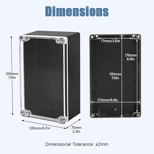 LeMotech Project Box ABS Plastic IP65 Waterproof Dustproof Electrical Junction - Image 2