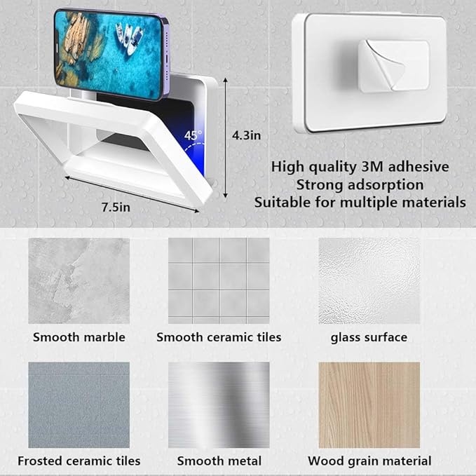 Shower Phone Holder Waterproof, 360° rotatable Adjustable rain Phone - Image 3