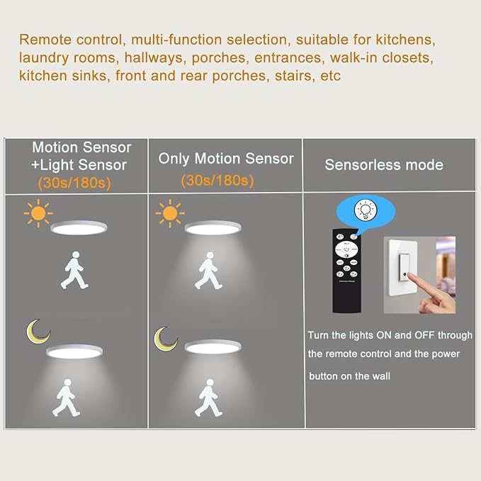 9 Inch Motion Sensor Ceiling Light Indoor, Motion Sensor Fixture Indoor - Image 7